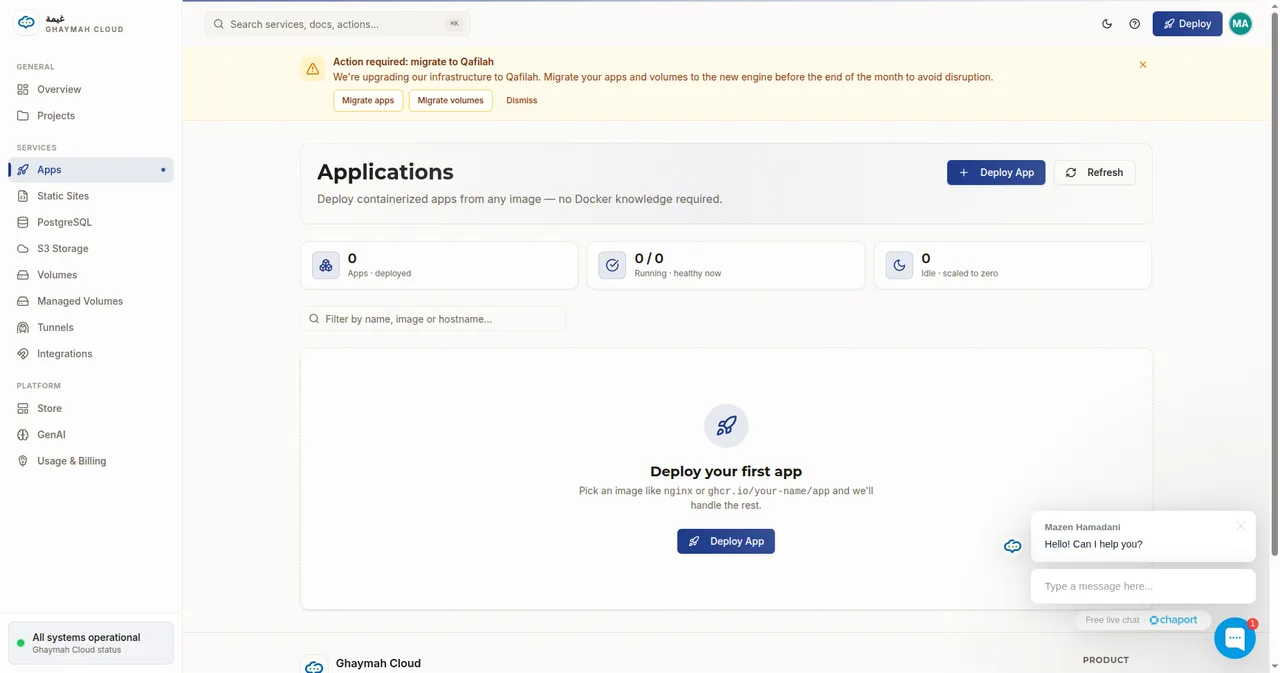 Ghaymah Apps page