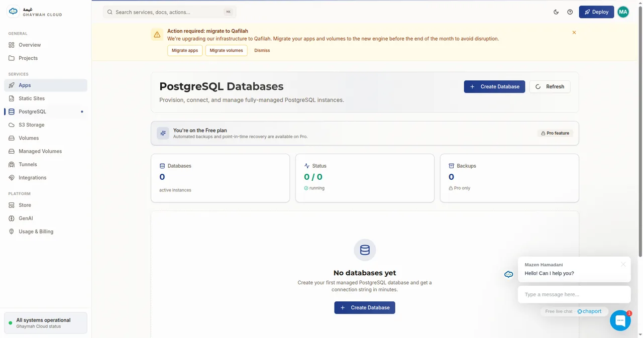Ghaymah PostgreSQL page